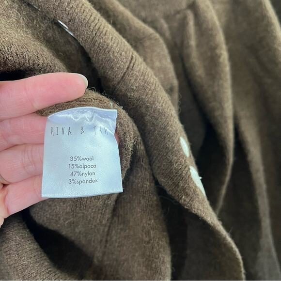 Kina and Tam The Paws Pleat Skirt Brown Dog Paw Wool Blend Womens Size XXL - Picture 7 of 8